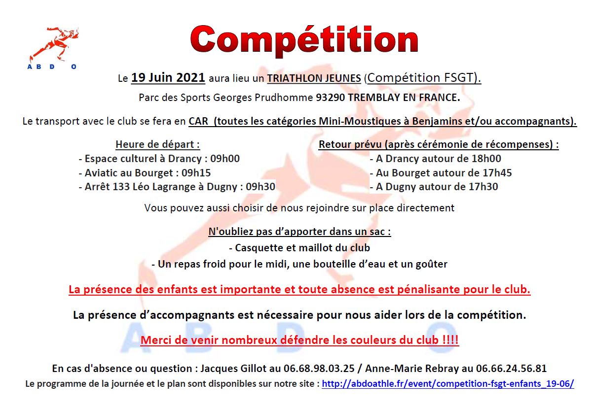 Compétition Tremblay En France ABDO Athlétisme